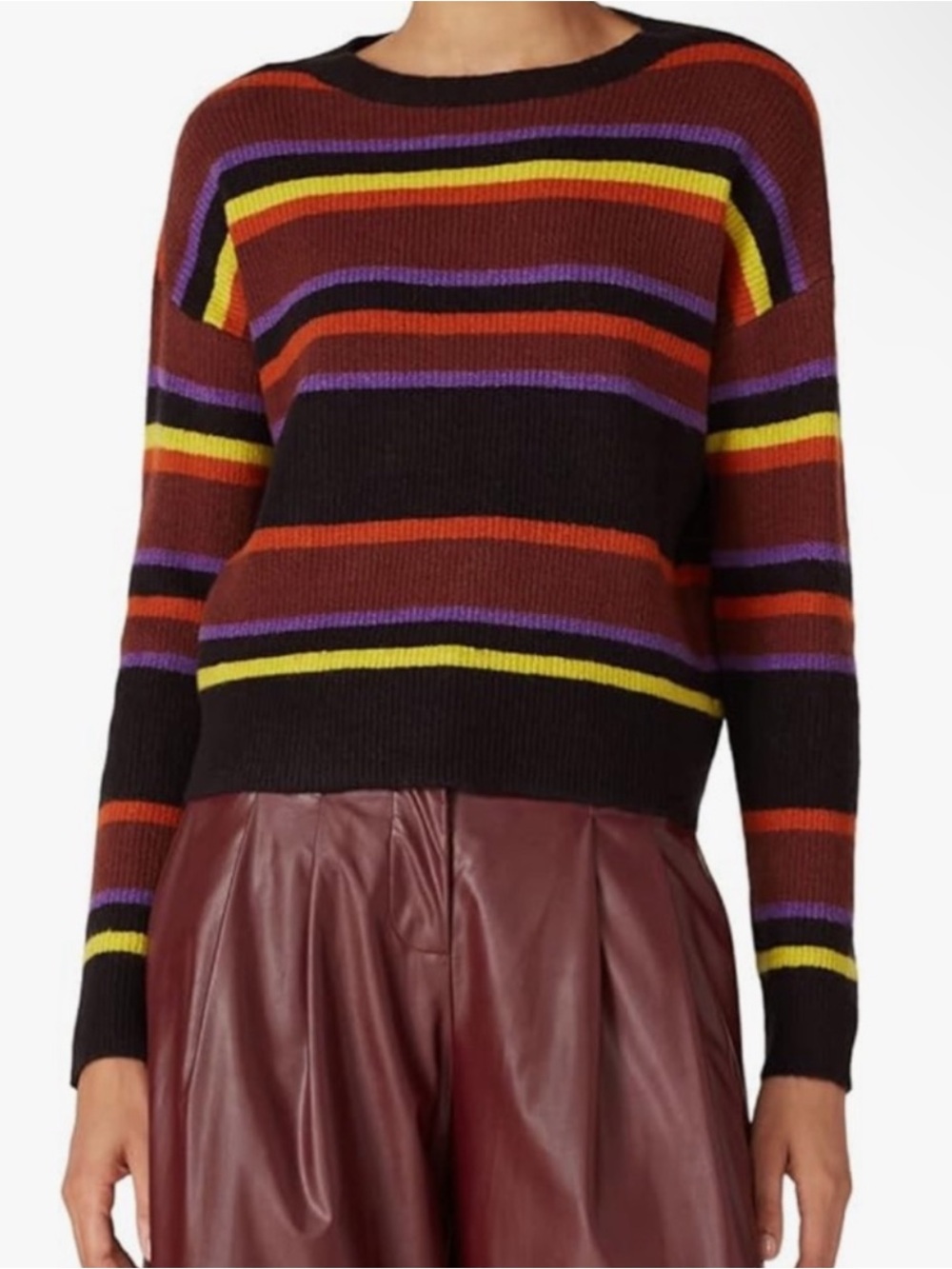 Love, Whit Striped Knit Sweater S